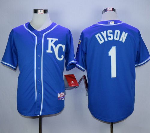 Royals #1 Jarrod Dyson Blue Alternate 2 Cool Base Stitched MLB Jersey - Click Image to Close